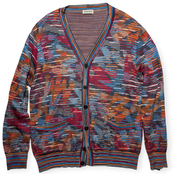 Missoni Sport Jacquard Knit Cardigan Sweater Multicolor Italy Size 58 XL-XXL - Picture 9 of 16